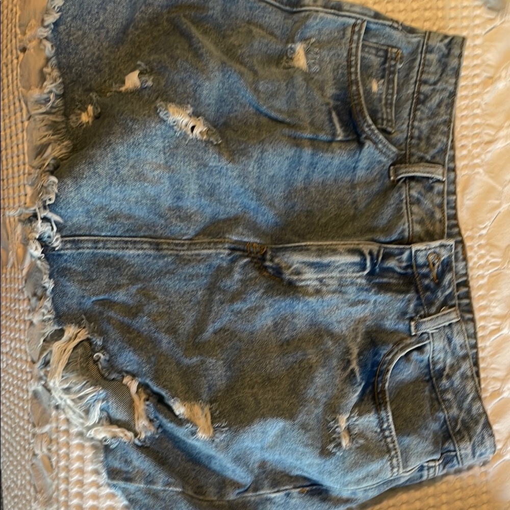 Distressed Denim Shorts